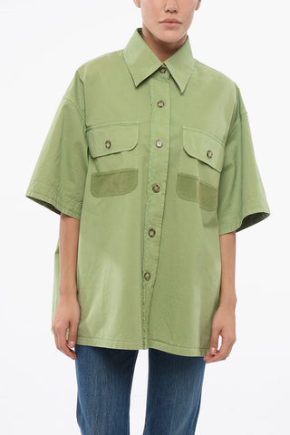 Cotton Saharan Shirt with Corduroy Details