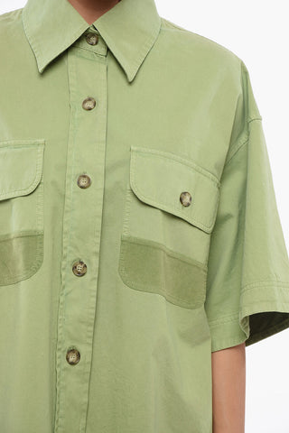 Cotton Saharan Shirt with Corduroy Details