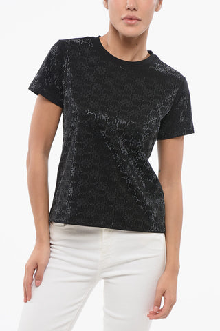 DENIM Rundhals-T-Shirt QUENTIN aus Baumwolle mit Allover-Strass