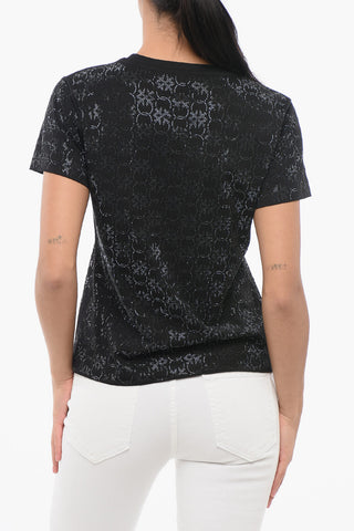 DENIM Rundhals-T-Shirt QUENTIN aus Baumwolle mit Allover-Strass