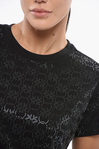 DENIM Rundhals-T-Shirt QUENTIN aus Baumwolle mit Allover-Strass