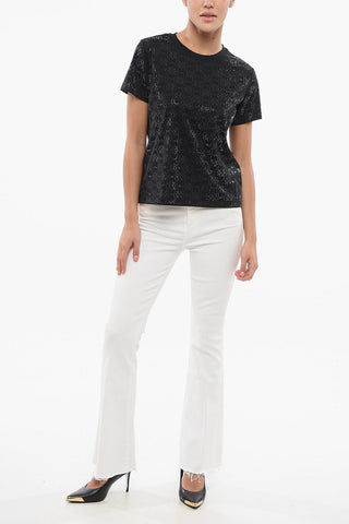 DENIM Rundhals-T-Shirt QUENTIN aus Baumwolle mit Allover-Strass