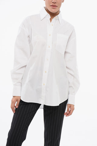 Popeline Oversized Shirt with Hidden Buttoning