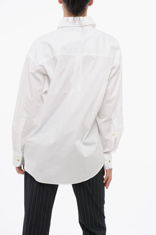 Popeline Oversized Shirt with Hidden Buttoning