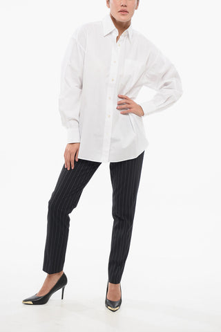 Popeline Oversized Shirt with Hidden Buttoning