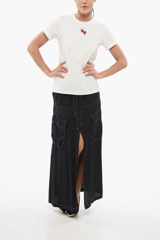 Cotton Crew-neck TRAPANI T-shirt with Contrasting Hearts
