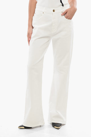 DENIM Flared Jeans WANDA Light Wash with Gold-Effect Button 26cm