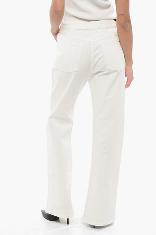 DENIM Flared Jeans WANDA Light Wash with Gold-Effect Button 26cm