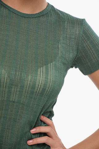 MM1 T-Shirt Girocollo in Tessuto See Through