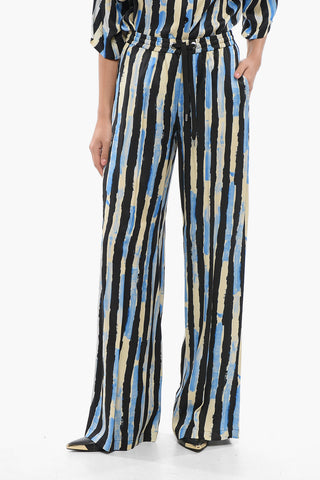 Striped POIROT Pants with Elastic Waistband