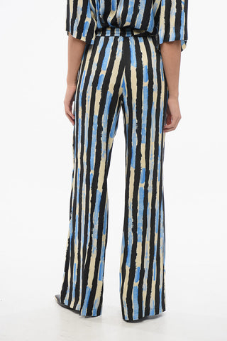 Striped POIROT Pants with Elastic Waistband