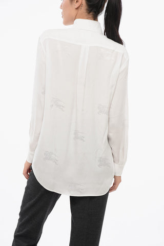 Silk IVANNA Shirt with Logo Print
