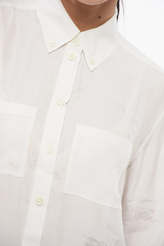 Silk IVANNA Shirt with Logo Print
