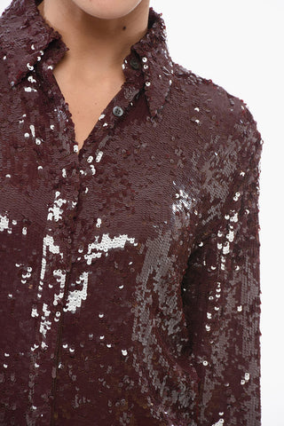 Camicia in Paillettes con Abbottonatura Nascosta