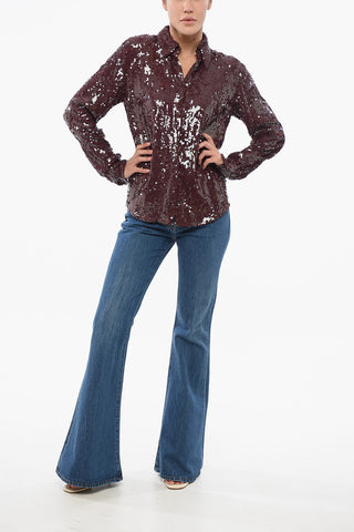 Camicia in Paillettes con Abbottonatura Nascosta