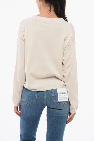 V-neck Cotton OVER Cardigan with Breast Pocket