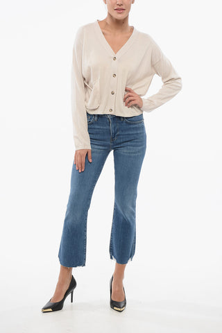 V-neck Cotton OVER Cardigan with Breast Pocket