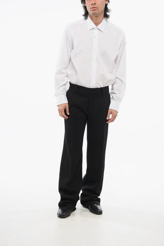 Pantaloni Bootcut in Misto Cotone con Passanti