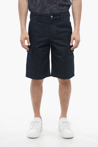 Shorts Cargo in Denim Lavaggio Scuro