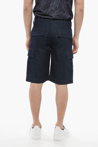 Dark Washed Denim Cargo Shorts