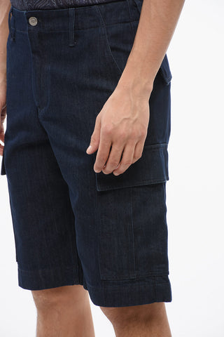 Dark Washed Denim Cargo Shorts