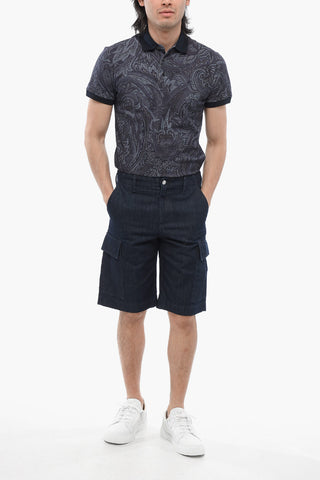 Dark Washed Denim Cargo Shorts