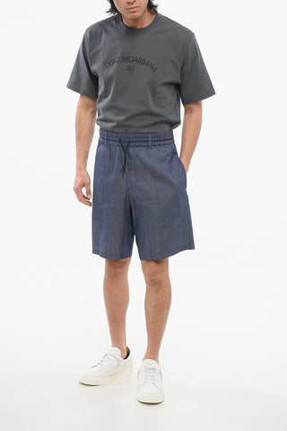EMPORIO Shorts in Cotone con Elastico in Vita