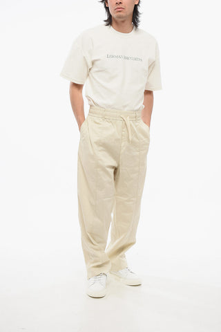 EMPORIO Cotton Loose Fit Pants with Elastic Waistband