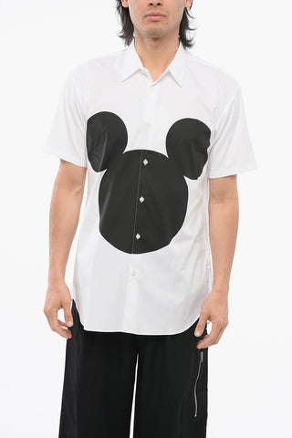 SHIRT DISNEY Short Sleeved Poplin Cotton Shirt with Micky Mouse Print