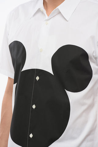 SHIRT DISNEY Short Sleeved Poplin Cotton Shirt with Micky Mouse Print