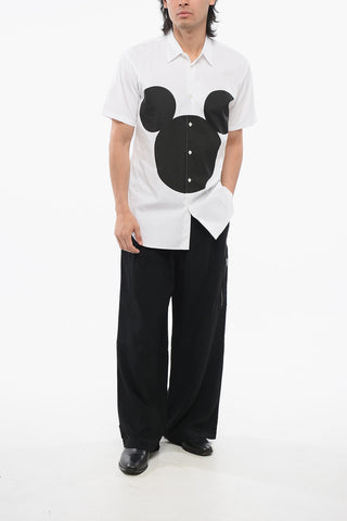 SHIRT DISNEY Short Sleeved Poplin Cotton Shirt with Micky Mouse Print
