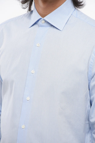 Spread Collar Striped Shirt