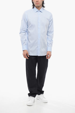 Spread Collar Striped Shirt