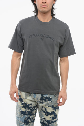 T-Shirt Girocollo in Cotone con Logo Stampato