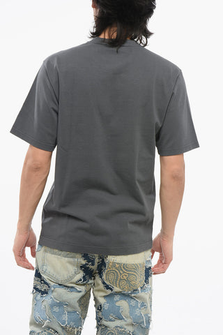 T-Shirt Girocollo in Cotone con Logo Stampato