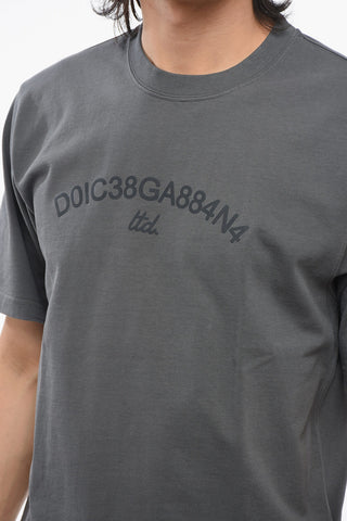 T-Shirt Girocollo in Cotone con Logo Stampato