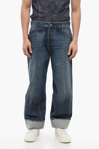 Jeans Baggy Cropped Fit con Risvolto 26cm