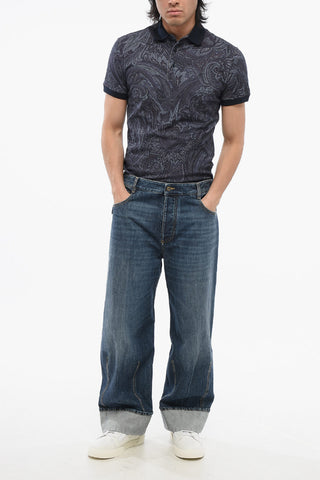 Jeans Baggy Cropped Fit con Risvolto 26cm