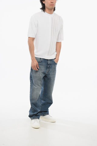 Short-sleeved JUEGO T-Shirt with Cable Knit Detail
