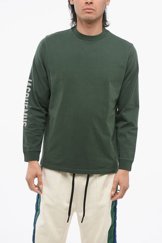 Crew Neck BRILHO Cotton T-Shirt with Glittered Logo