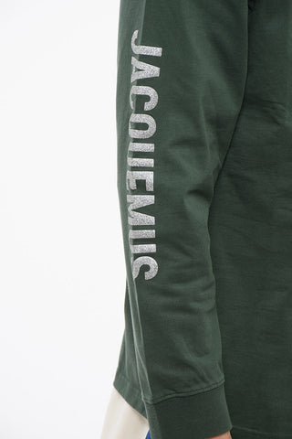 Crew Neck BRILHO Cotton T-Shirt with Glittered Logo