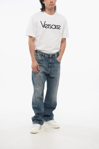 Jeans Regular Fit con Lavaggio Delavè 24cm
