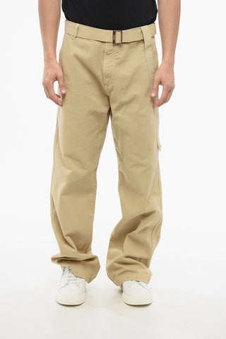 Cotton Straight Fit Chinos Pants with Belt