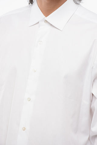 Camicia In Cotone a Tinta unita con Collo Francese