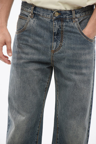 Vintage Washed Straight Fit Denims 24cm