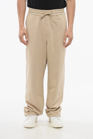 Cotton Blend Sweatpants with Drawstringed Cuffs