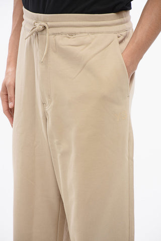 Cotton Blend Sweatpants with Drawstringed Cuffs