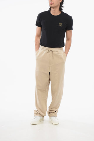 Cotton Blend Sweatpants with Drawstringed Cuffs