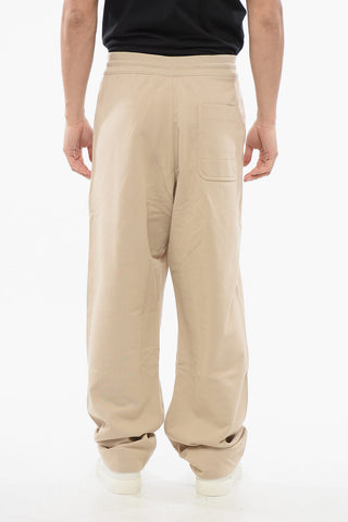 Cotton Blend Sweatpants with Drawstringed Cuffs