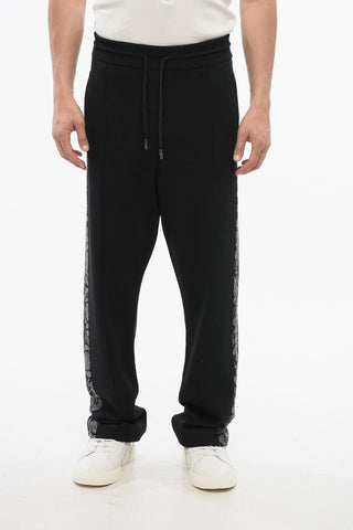 Knitted Sweatpants with Side Patterned Bands